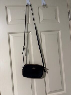 Coach Black Pebbled Leather Crossbody with Gold Hardware